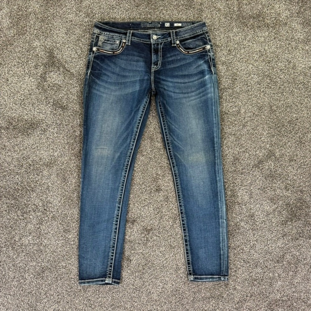 Miss Me Skinny Jeans Womens 31 Angel Wing Embroidered Back Pocket‎ Dark Wash